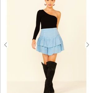 Blue cotton skort